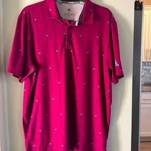 Adidas polo golf shirt Maroon/ purple in color Size M‎